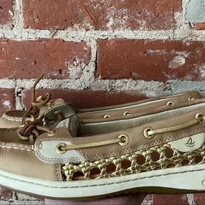 Sperry Women's Audrey Gold Woven Boat Shoes